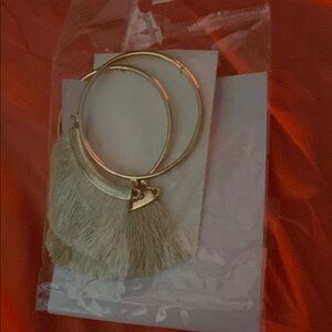 Elegant Gold Hoop Earrings with Tassels